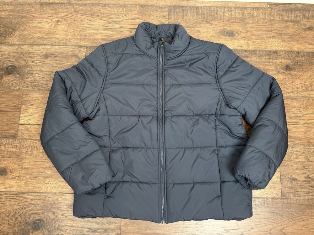 Zella Mens XL Navy Blue Quilted Puffer Jacket Full Zip Fall Winter Coat